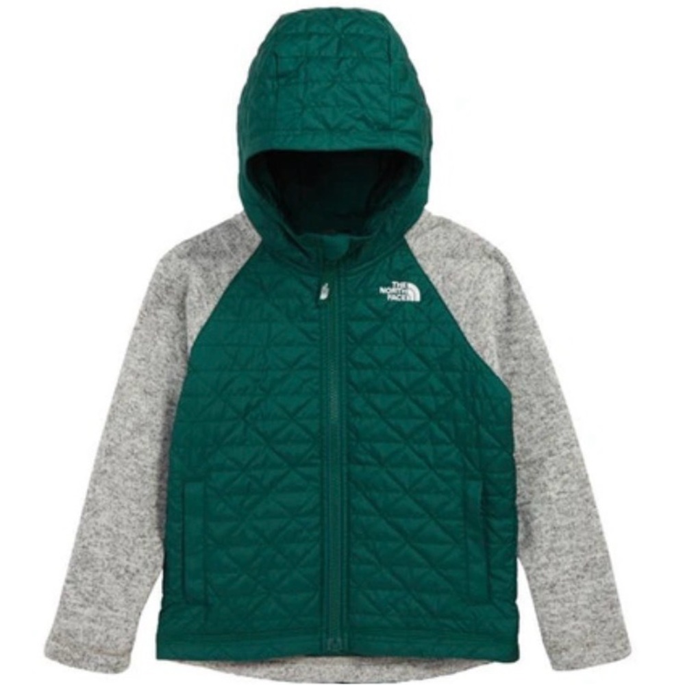 The North Face Kids Green and Gray Quilted Jacket